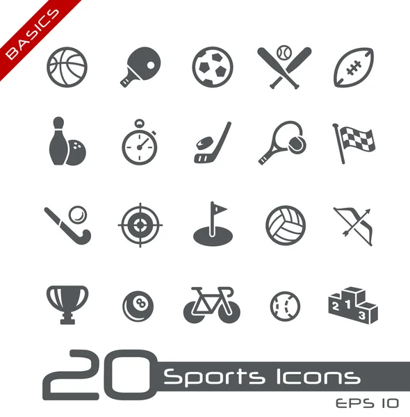 Icone sportive / / Nozioni di base — Vettoriale Stock
