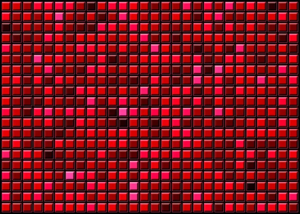 Fond rouge abstrait de carrés convexes à gradient — Photo