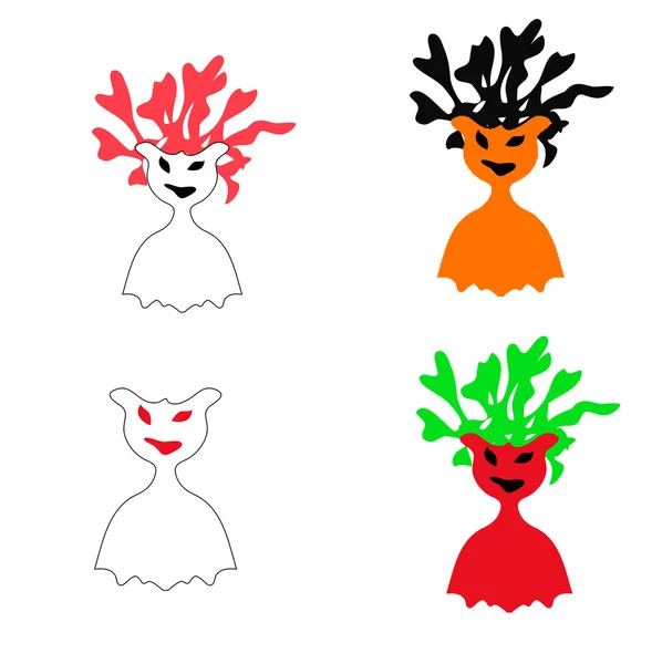 Ensemble de Fantômes MONSTER chat coloré — Image vectorielle