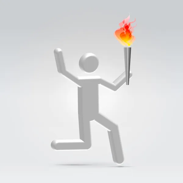 Бегущий с огненным факелом — стоковый вектор