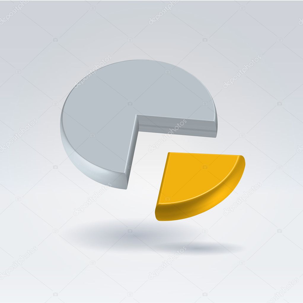 Golden and gray pie chart two piece