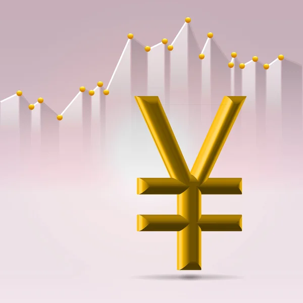 Gouden yena Aandelengrafiek — Stockvector