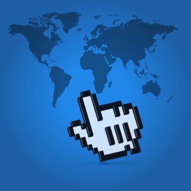 World is one click away clipart
