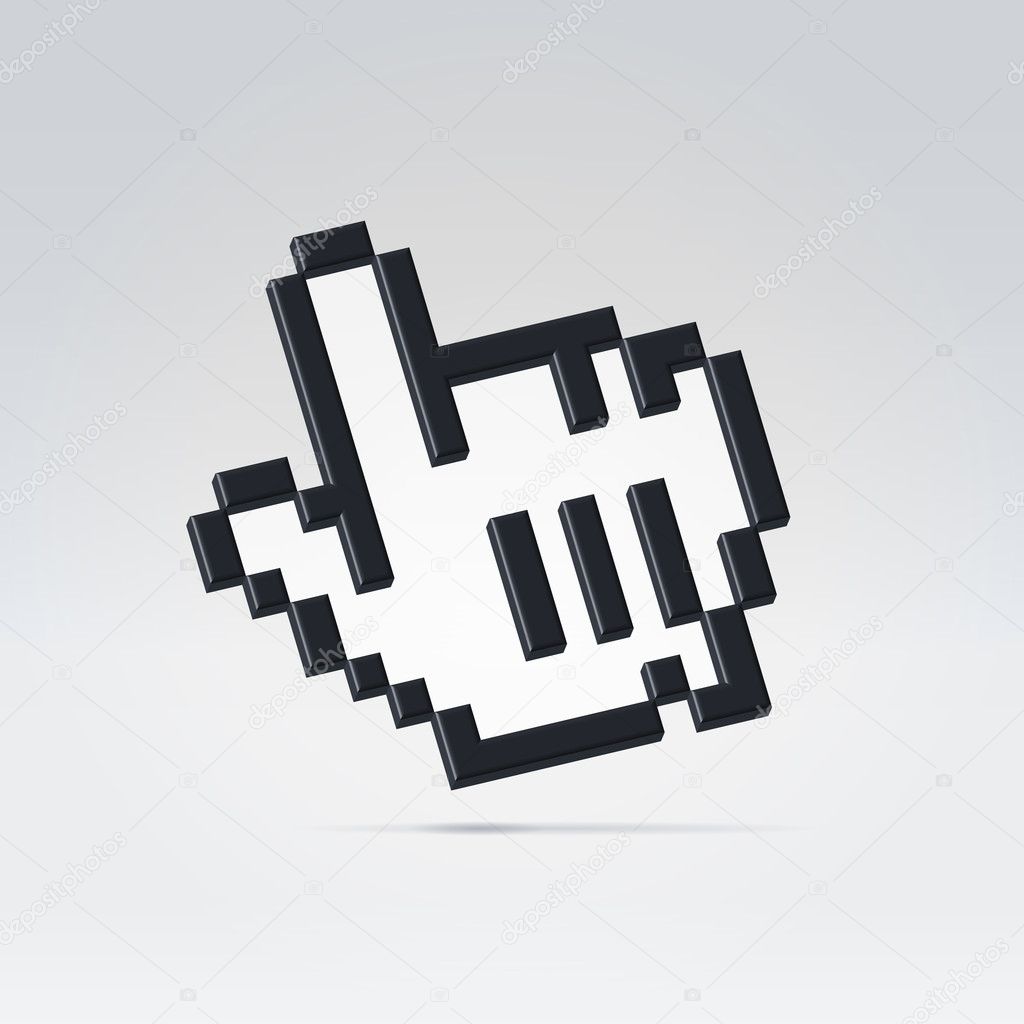 3d black cursor icon
