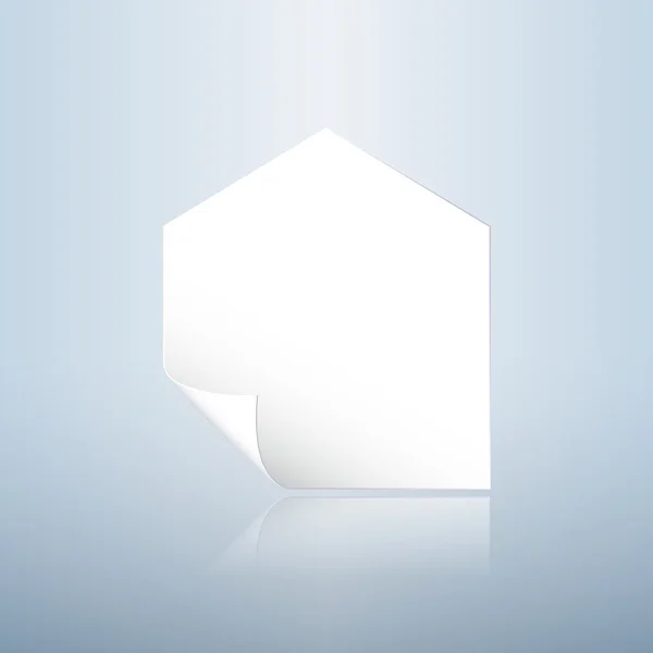 Angle bouclé papier en forme de maison — Image vectorielle