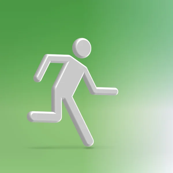 Hombre corriendo a la ilustración de salida — Vector de stock