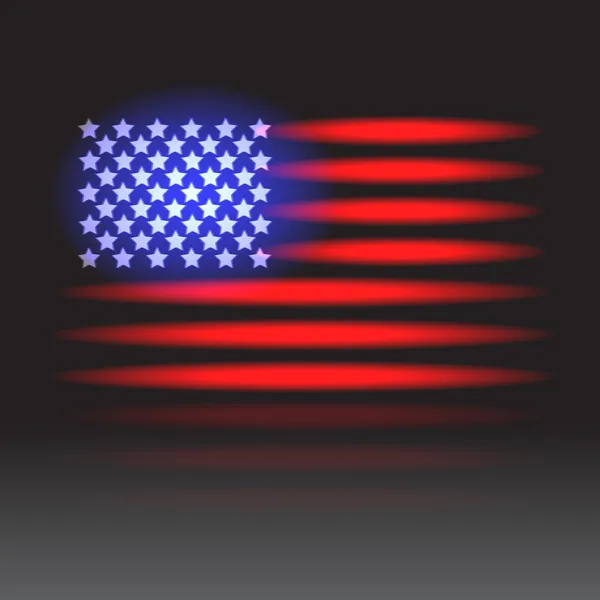 Néon bandeira americana —  Vetores de Stock