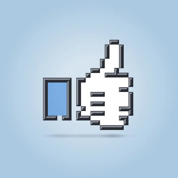 Efecto de renderizado 3D como ilustración de icono social de mano — Vector de stock