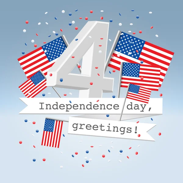 Feestelijke VS onafhankelijkheid dag briefkaart — Stockvector