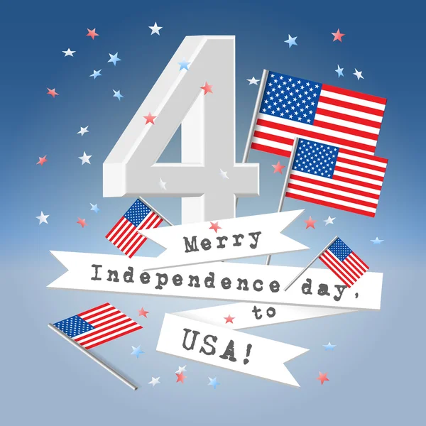 お祝い米国独立記念日のグリーティング カード — ストックベクタ
