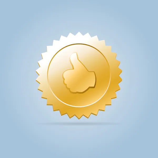 Golden like badge — Stock Vector