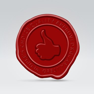 Red sealing wax approved stamp print clipart