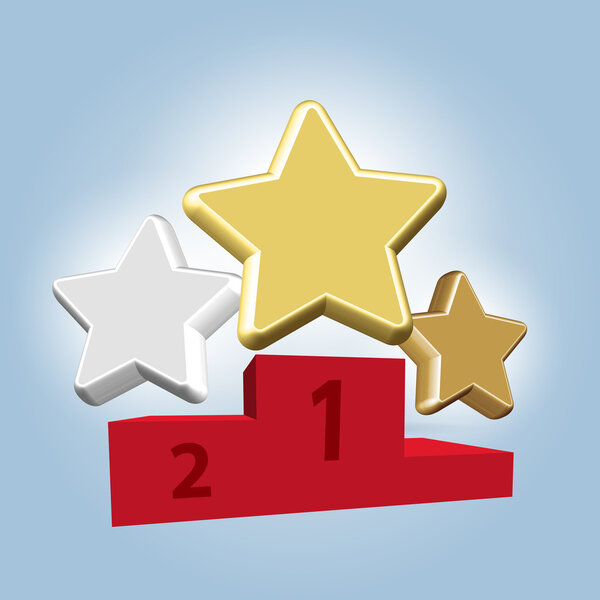 Stars on a sportive podium