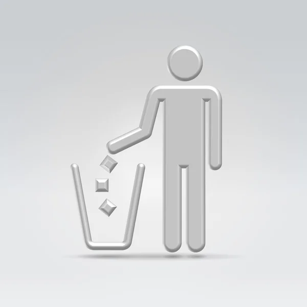 Ikona recyklace odpadků — Stockový vektor