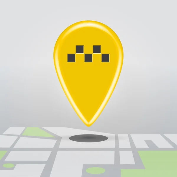Gele kleurrijke taxi navigatie punt — Stockvector