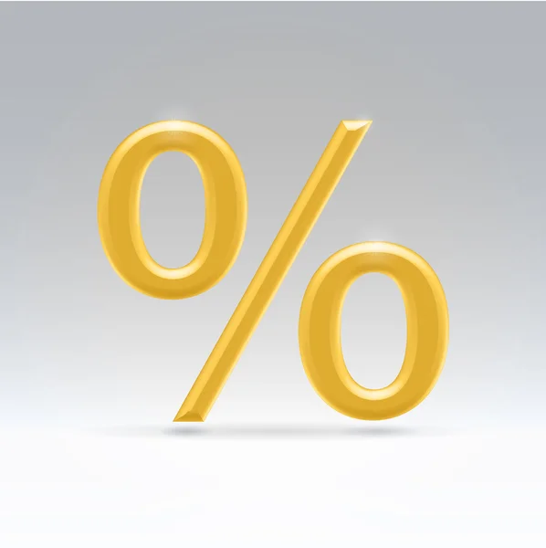 Złoty znak procentu — Wektor stockowy