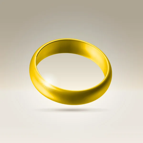 Błyszczące złote obrączka ring — Wektor stockowy