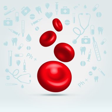 Glossy realistic natural red blood cells clipart