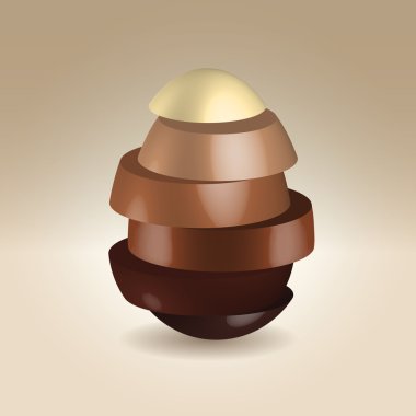 Different chocolate colors sliced egg clipart