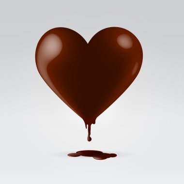 Chocolate heart shape candy melting clipart