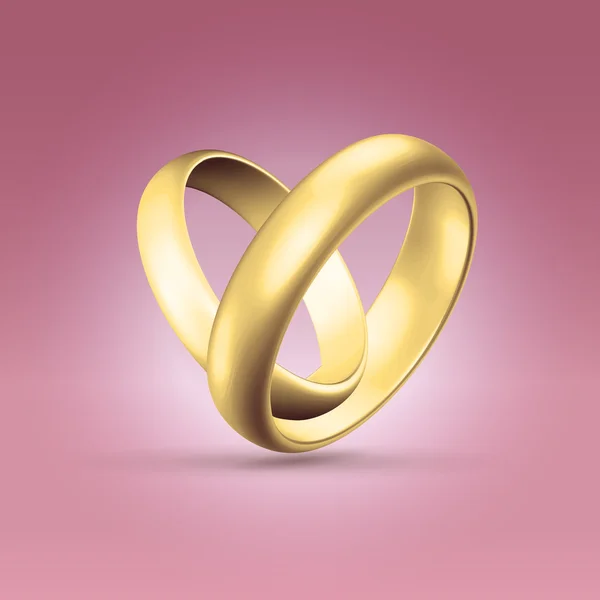Brillantes anillos de boda de oro — Archivo Imágenes Vectoriales