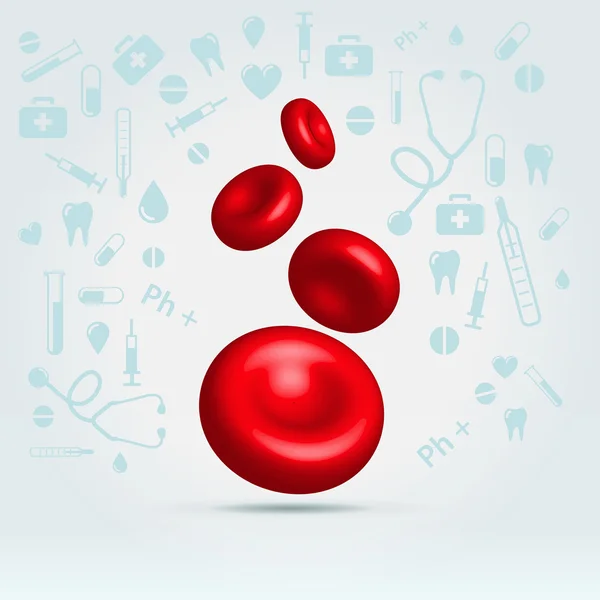 Glóbulos rojos naturales realistas brillantes — Vector de stock