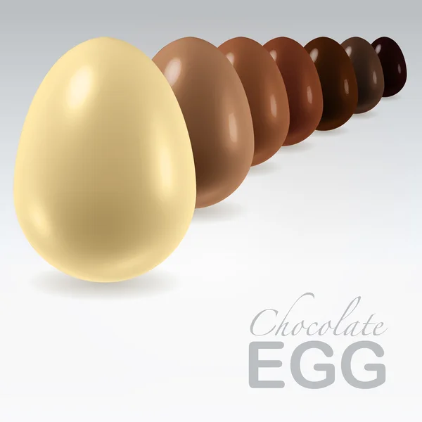 Chocolate eggs in a row — Stock Vector