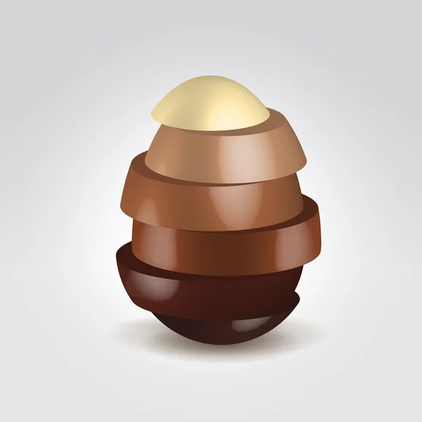 Різні кольори шоколаду нарізане яйце — стоковий вектор