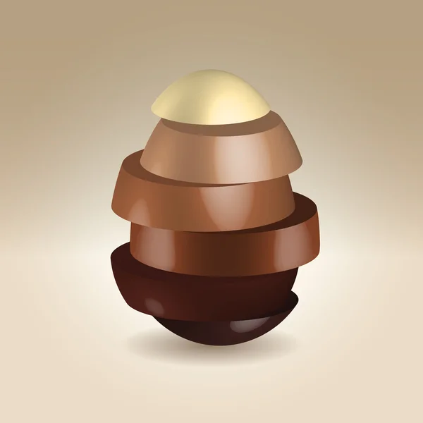 Dilimlenmiş yumurta çikolata farklı renkler — Stok Vektör