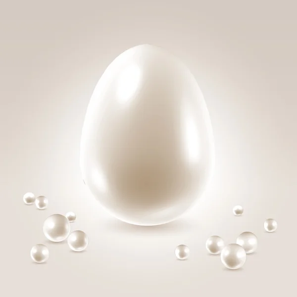 Pearl egg over light background — Stock Vector