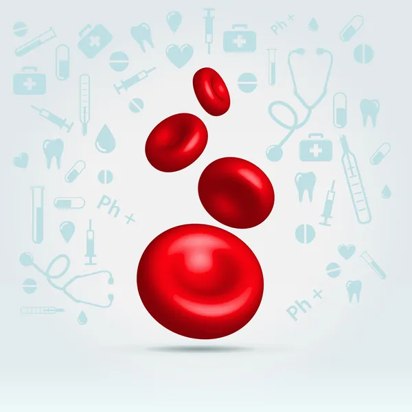 광택 있는 현실적인 자연 붉은 혈액 세포 스톡 벡터