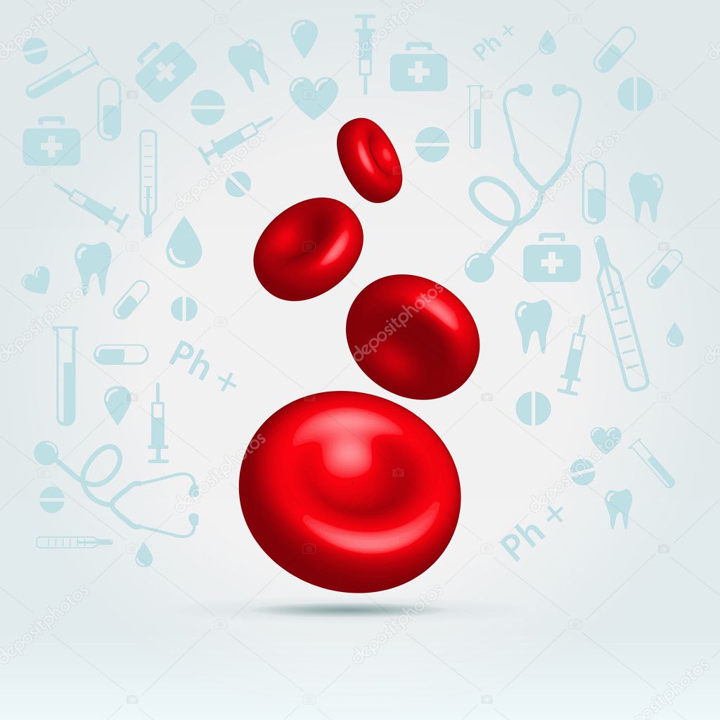 Glossy realistic natural red blood cells