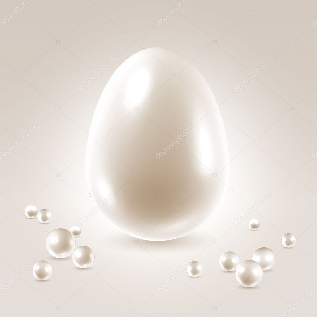 Pearl egg over light background