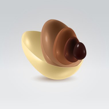 Chocolate shells in motion clipart