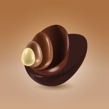 Chocolate shells in motion clipart