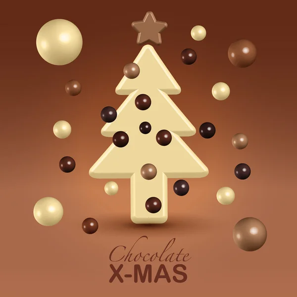Cartolina di Natale al cioccolato — Vettoriale Stock