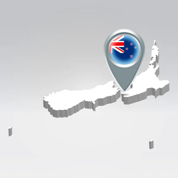 Nova Zelândia geo localização de fundo — Vetor de Stock