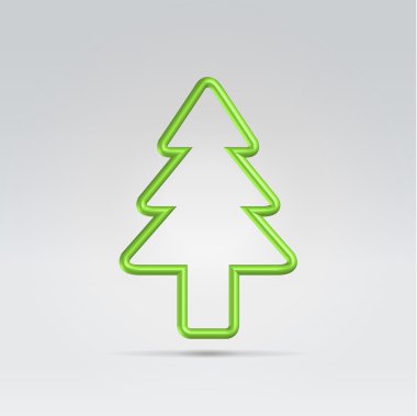 Noel kürk ağaç minimalist sembolü