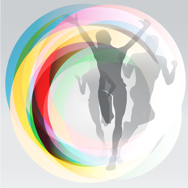 Free runners sport concept illustration
