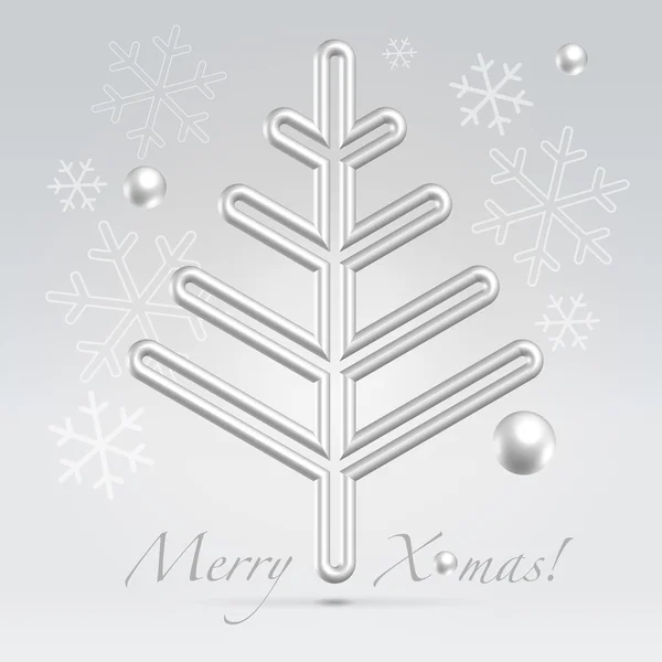 Μινιμαλιστική κάρτα Χριστουγέννων γούνα δέντρο — Διανυσματικό Αρχείο