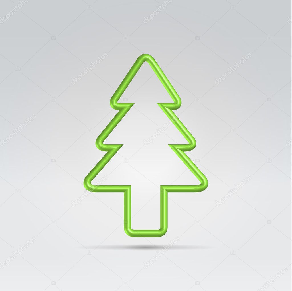 Christmas fur tree minimalistic symbol