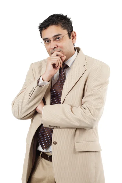 Indian businessman thinking — Stock Photo, Image