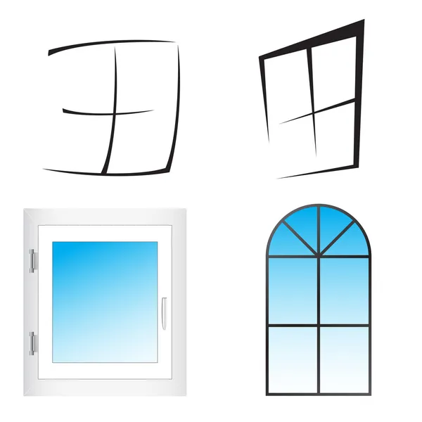 Kunststofffenster. Vektorillustration — Stockvektor