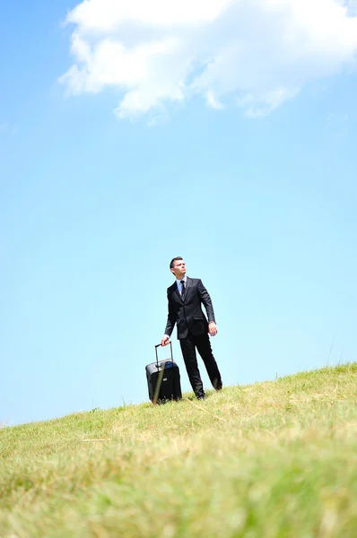 Business Man with luggage — Stock Photo, Image