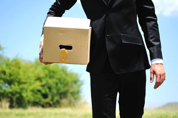 Business Man delivery box — Stock Photo, Image