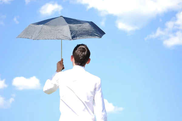 Business Man with umbrella — Stock Photo, Image