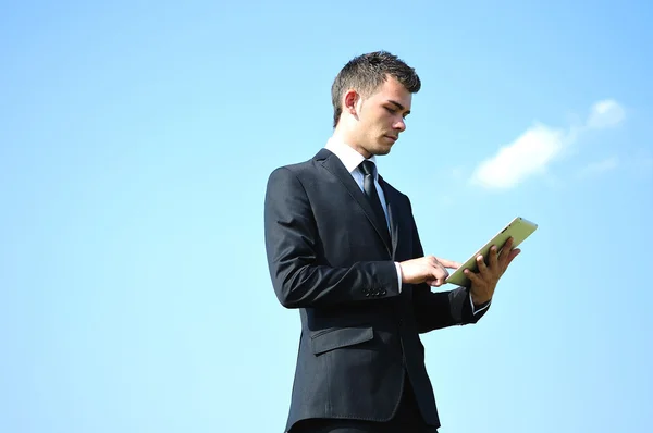 Business Man with tablet — Stock Photo, Image