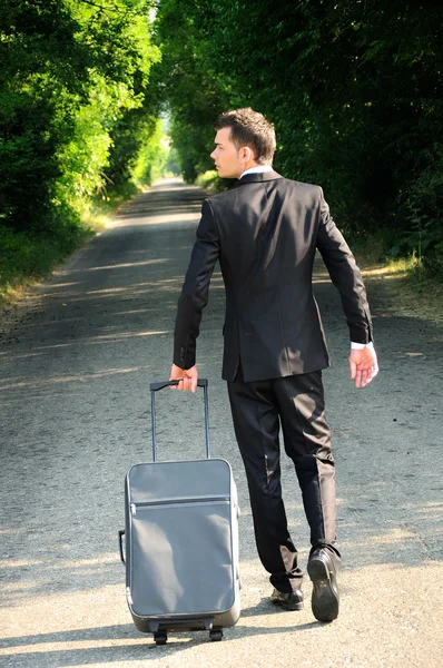 Business man on road — Stock Photo, Image