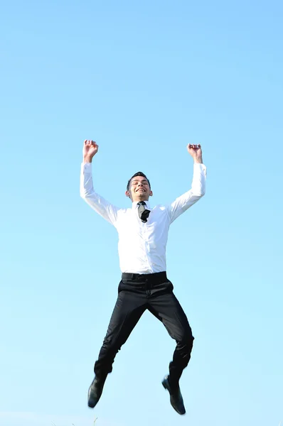 Homem de negócios salto — Fotografia de Stock