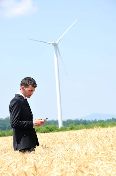 stock image Business man with phone